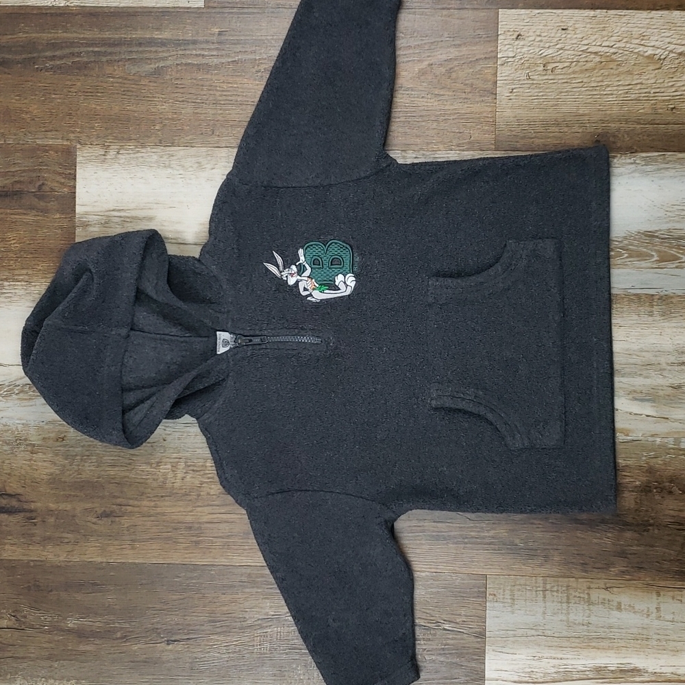Warner Brothers Dark Gray Fleece Bugs Bunny Hoodie Sz XXS